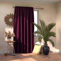 AmeliaHome Blackout Oxford Pleat függöny, szilvakék, 140 x 245 cm, lila