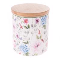 Flower Garden porcelán doboz bambusz fedéllel, 600 ml