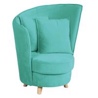 Fotel Art Deco stílusban, neo mint Velvet anyag/tölgy, ROUND