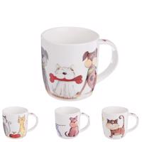 Orion Kutyusok és cicusok porcelánbögre szett 0,4 l, 4 db