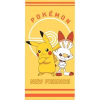 Pokémon Pikachu és Scorbunny gyerek törölköző, 70 x 140 cm