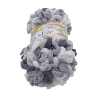 PUFFY color fonal fehér, szürke, 100 g / 9 m